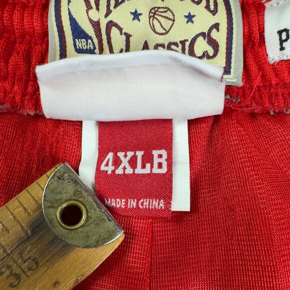 Mitchell & Ness NBA 76ers Hardwood Classics Shorts 4XL Red Blue Mesh Retro - Picture 6 of 10